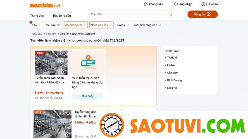 Nhân viên kho làm gì? Mô tả công việc nhân viên kho chi tiết Tìm việc làm nhân viên kho tại website saotuvi.com