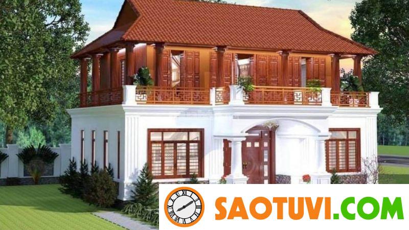 9 Mẫu thiết kế nhà gỗ 3 gian hiện đại, đẹp, ấn tượng Mẫu nhà gỗ 3 gian hiện đại 2 tầng