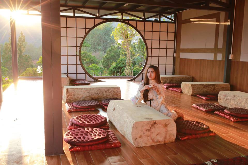 nha-go-mang-dam-phong-cach-nhat-ban-o-que-garden quê garden đà lạt