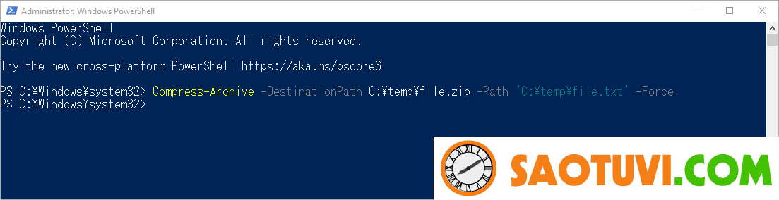 Nén và giải nén file bằng lệnh câu lệnh trong PowerShell