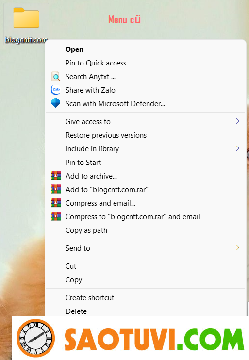 Cách khôi phục menu chuột phải cổ điển trên Windows 11.  