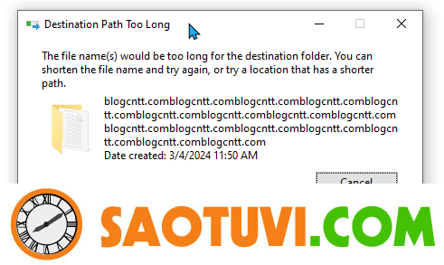 Sửa lỗi “Destination Path Too Long” trên Windows