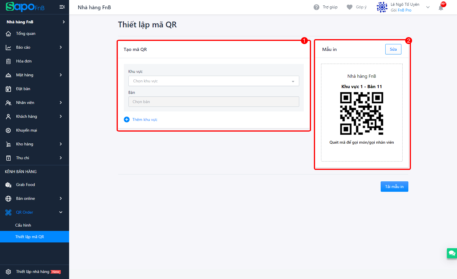qr-oder-3 Thiết lập mã QR