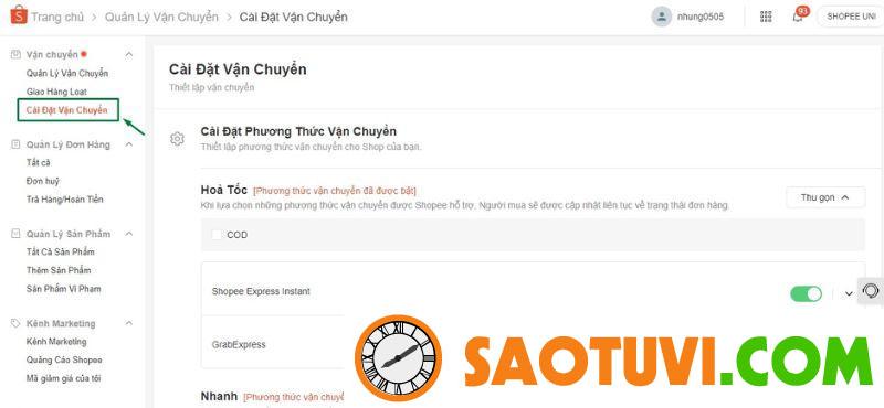 Quy trình bán hàng trên Shopee chuẩn chỉnh, cụ thể từ A - Z Cài đặt vận chuyển