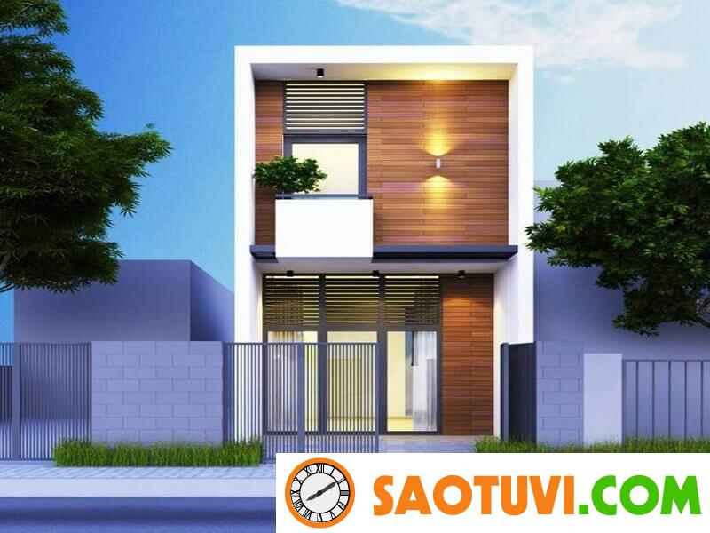 sơn mặt tiền nhà màu xanh ghi