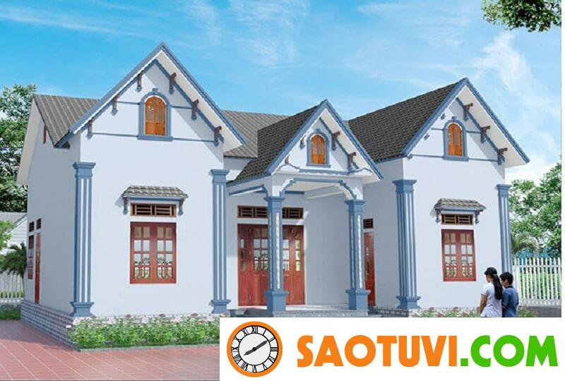 sơn mặt tiền nhà màu xanh ghi