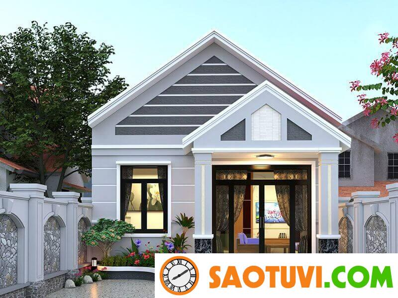 sơn mặt tiền nhà màu xanh ghi