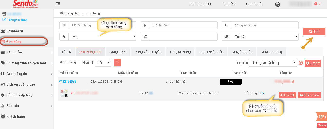 theo-doi-don-hang-sendo-1 tra cứu vận đơn