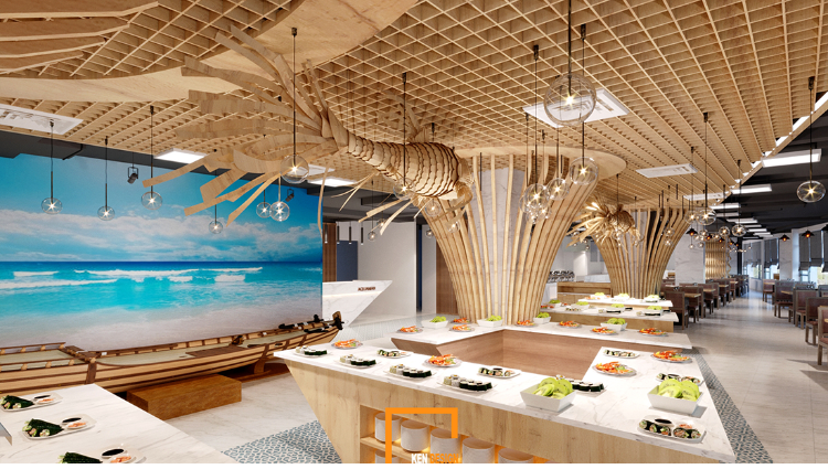 thiet-ke-nha-hang-buffet-1-1 Tiêu chuẩn thiết kế nội thất nhà hàng buffet