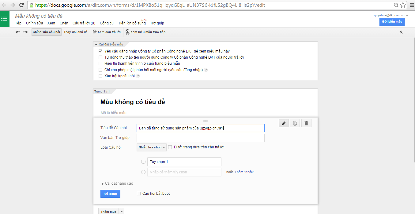 Thiết lập khảo sát với Google Forms 1