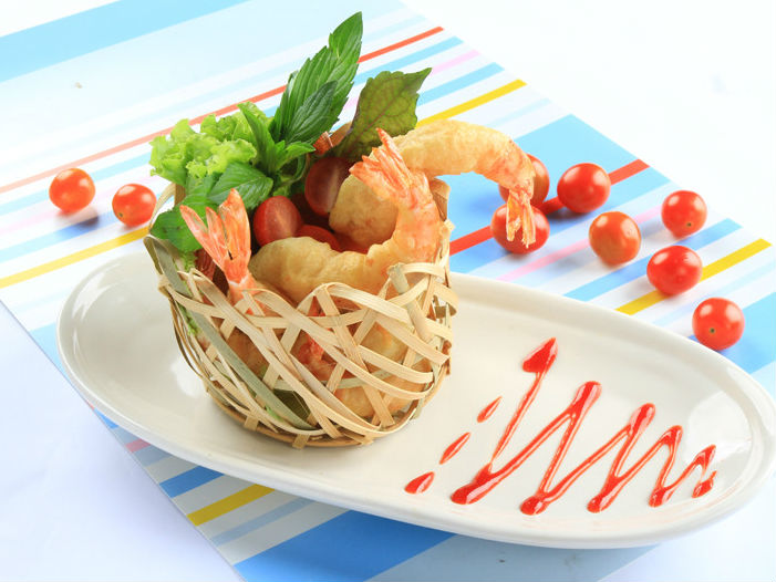 tom-chien-nuoc-sot-2 nghệ thuật trình bày món ăn