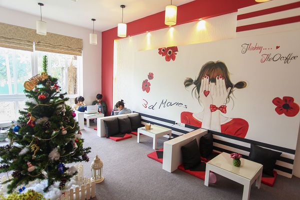 trang-tri-thiet-ke-quan-cafe-7 thiết kế quán cafe với giấy dán tường