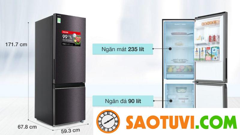 Top 16+ tủ lạnh 2 cánh giá dưới 15 triệu đáng mua nhất hiện nay Tủ lạnh Toshiba Inverter 325 lít GR-RB410WE-PMV(SG)
