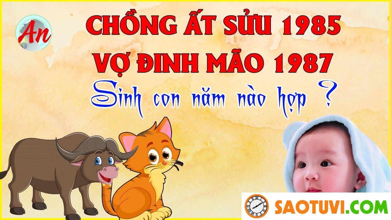 Chồng Ất Sửu 1985 vợ Đinh Mão 1987 sinh con năm nào tốt?