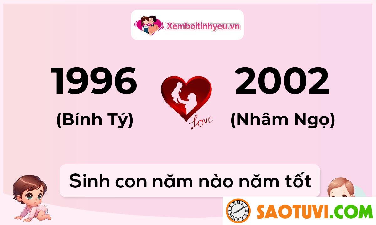 Chồng Bính Tý 1996 vợ Quý Mùi 2003 sinh con năm nào tốt?