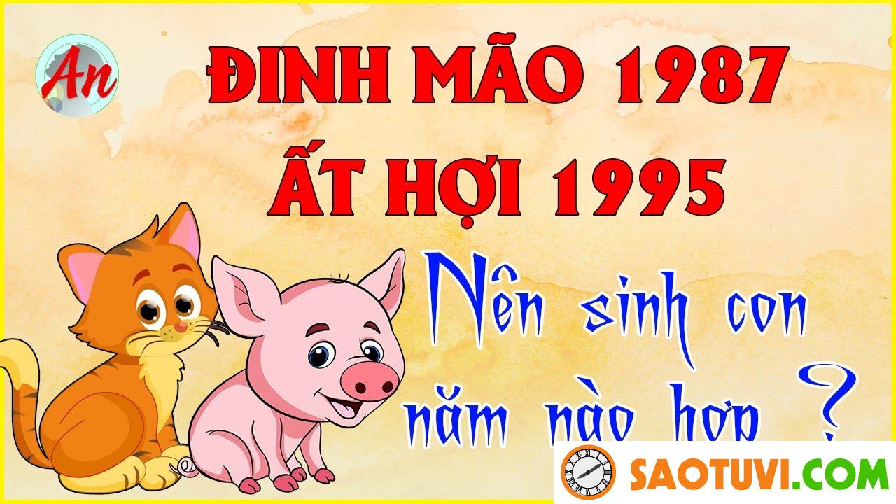 Chồng Đinh Mão 1987 vợ Ất Hợi 1995 sinh con năm nào tốt?