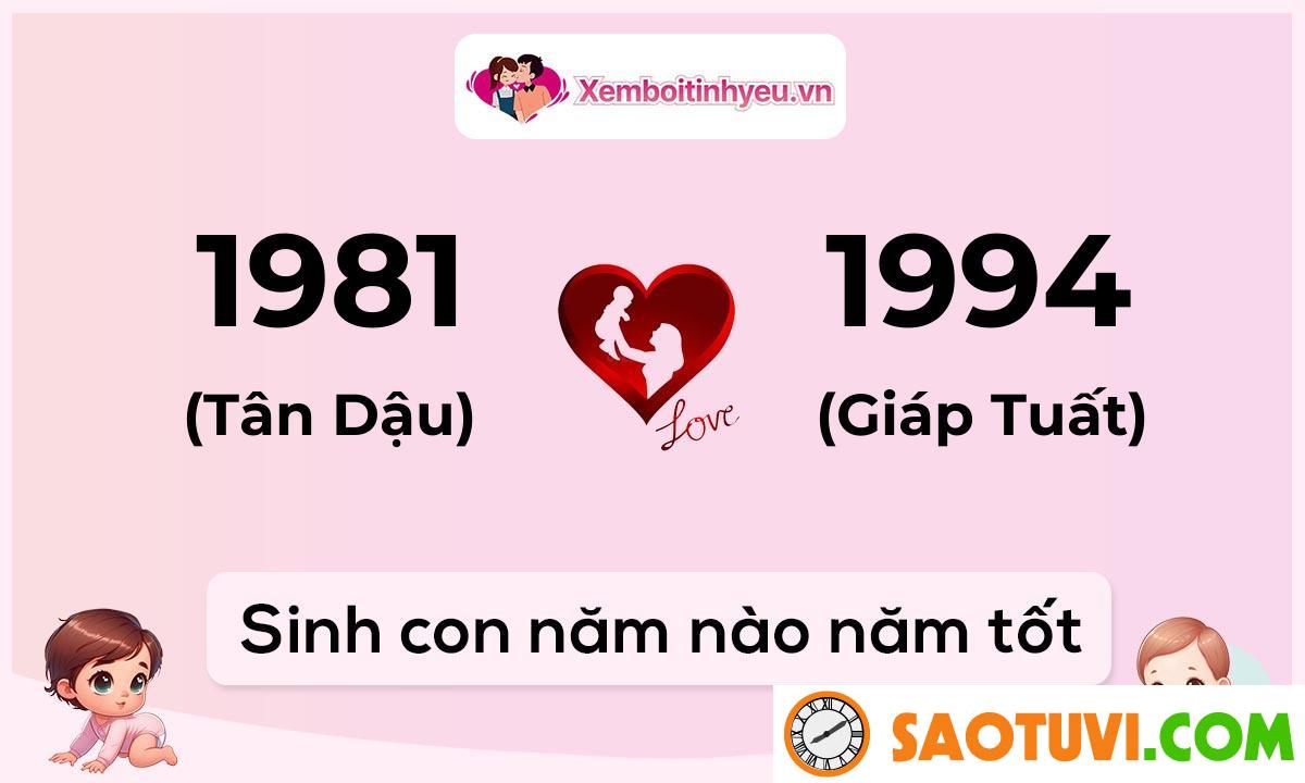 Chồng Đinh Tỵ 1977 vợ Tân Dậu 1981 sinh con năm nào tốt?