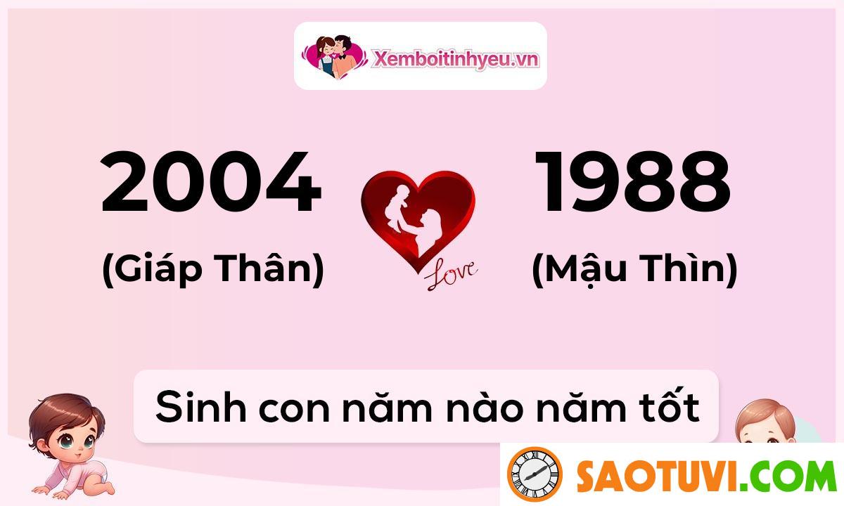 Chồng Mậu Dần 1998 vợ Giáp Thân 2004 sinh con năm nào tốt?