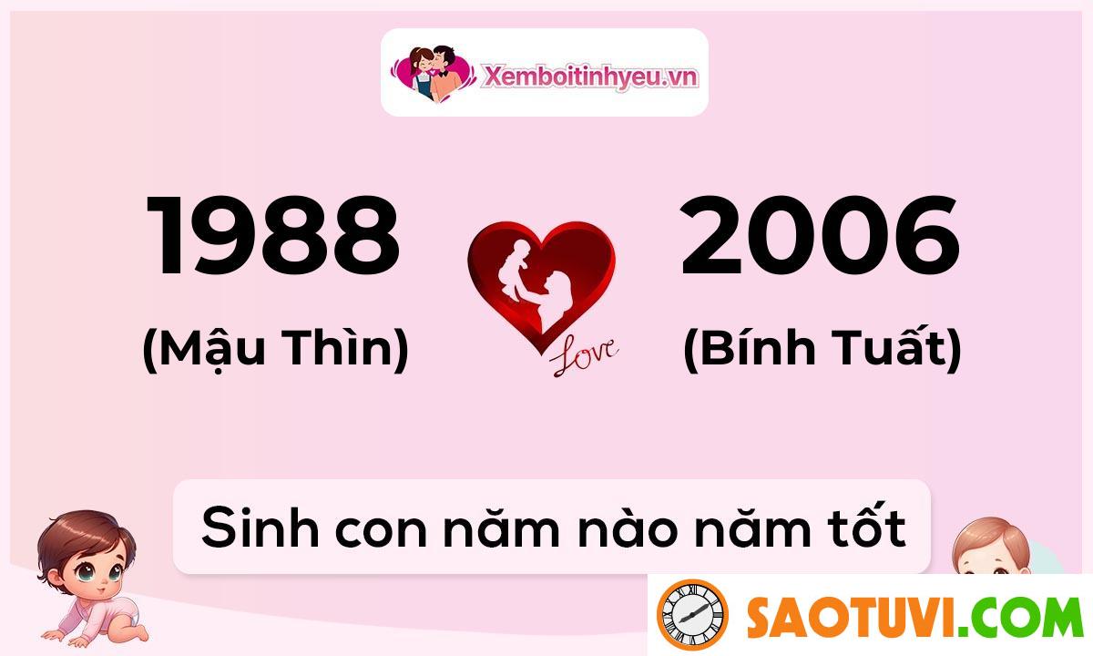 Chồng Mậu Thìn 1988 vợ Ất Dậu 2005 sinh con năm nào tốt?