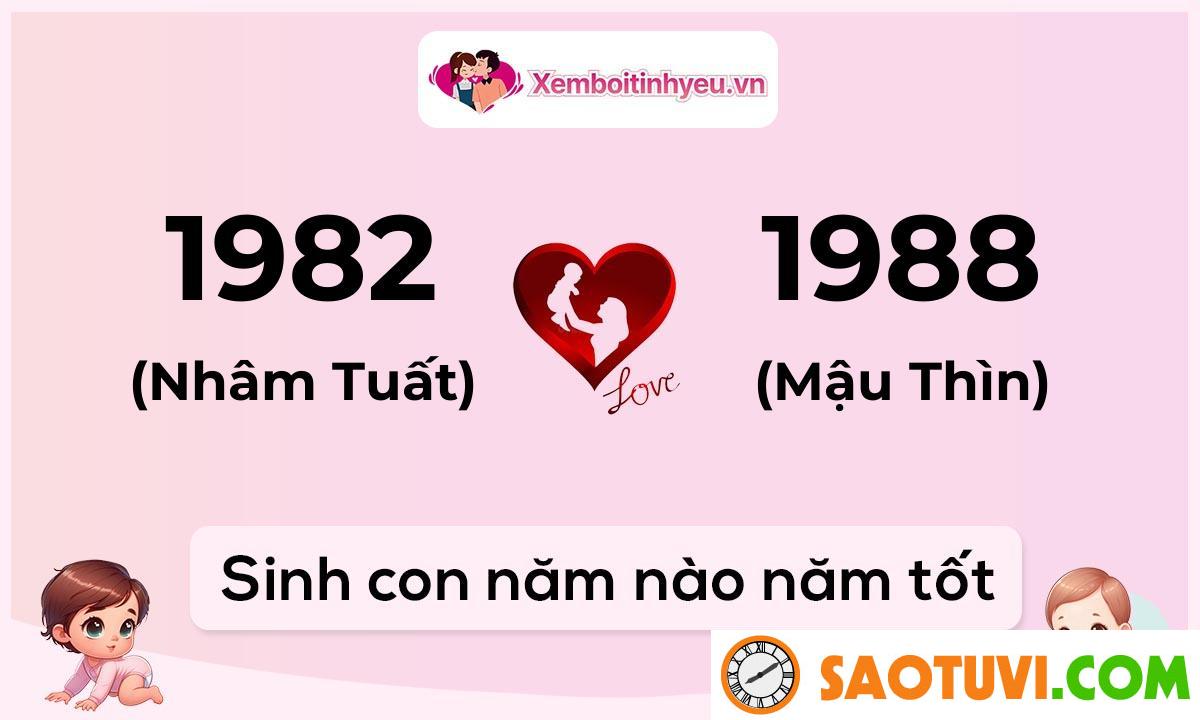 Chồng Nhâm Tuất 1982 vợ Nhâm Tuất 1982 sinh con năm nào tốt?