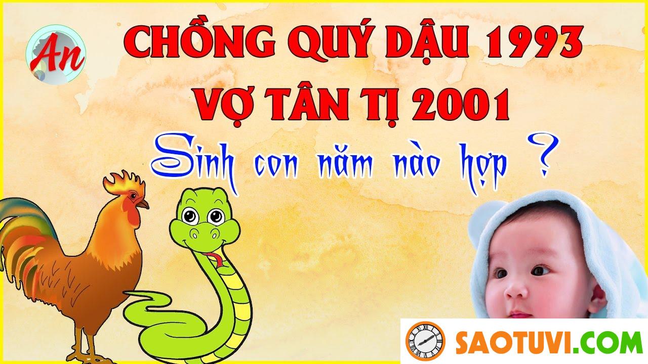 Chồng Quý Dậu 1993 vợ Tân Tỵ 2001 sinh con năm nào tốt?