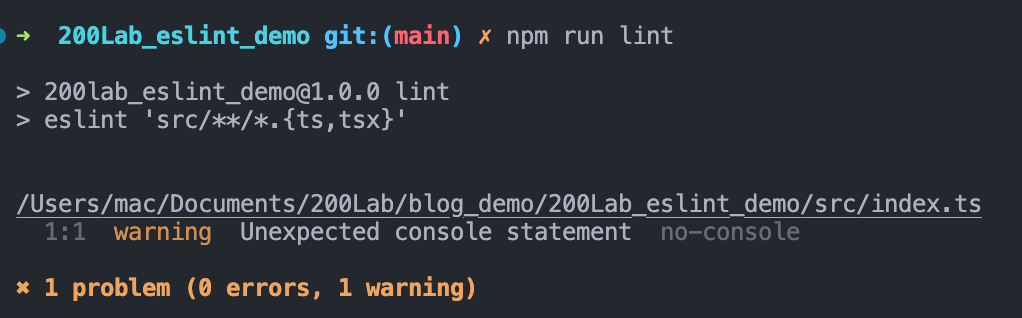 npm run eslint