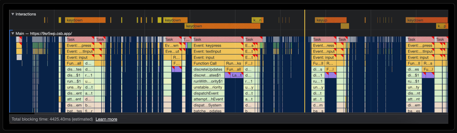 re-render-component tab performance mỗi khi keydown